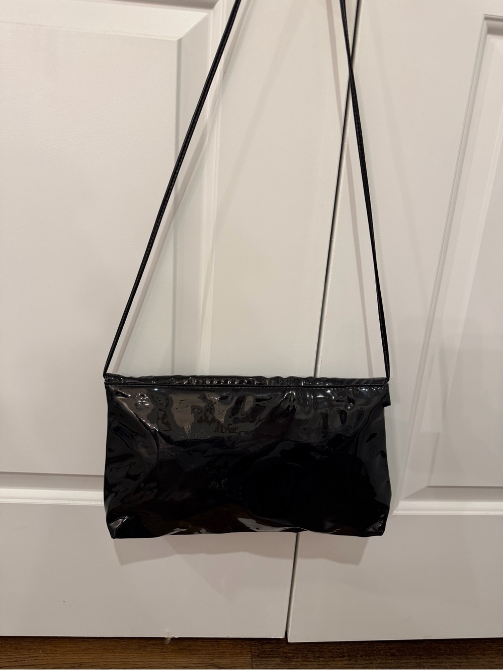 Black Patent Crossbody Shoulder Bag/Clutch